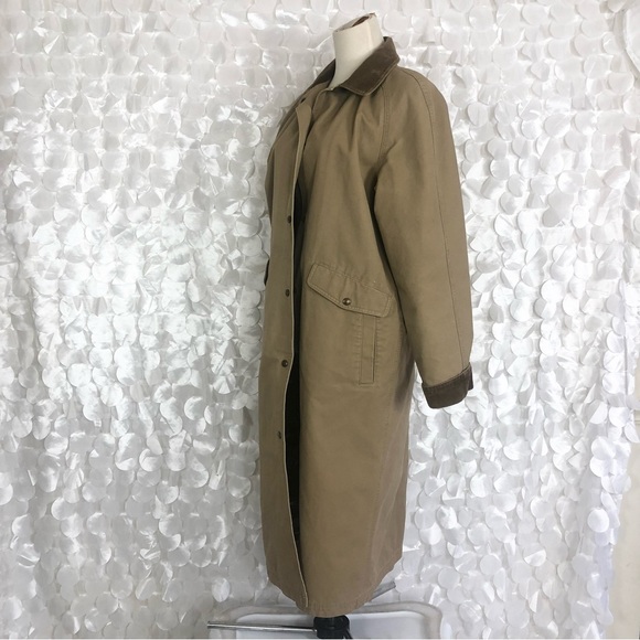 L.L. Bean Jackets & Blazers - Vintage LL Bean womens medium Tan Long Duster coat, flannel lined